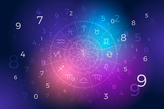 Vector gradient numerology illustration