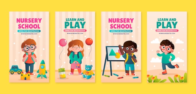 Gradient nursery school instagram stories