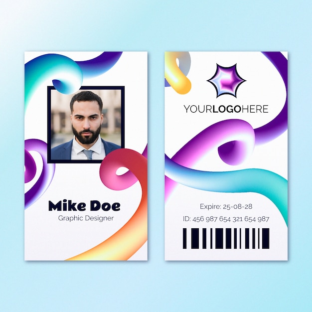 Vector gradient office id card template