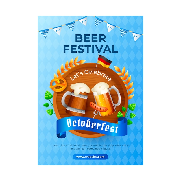 Vettore modello di poster oktoberfest sfumato