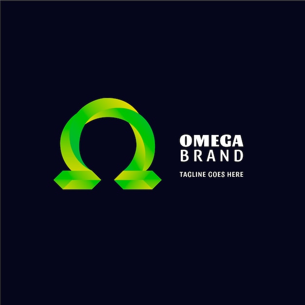 Gradient omega logo template