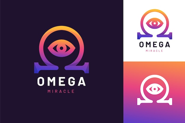 Vector gradient omega logo template