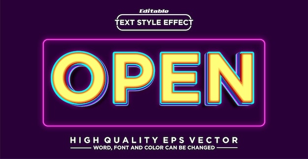 Gradient open editable text style effect