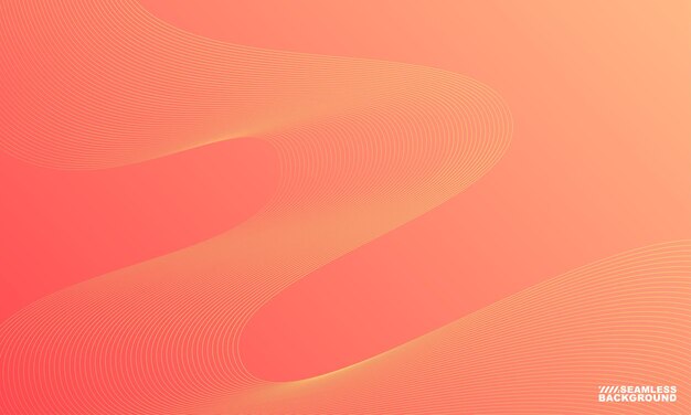 ベクトル 抽象的な波線のグラデーション オレンジ背景