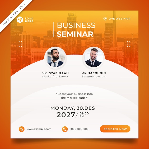 Gradient Orange Business Seminar Flyer or Social Media Banner