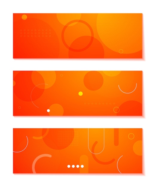 Vector gradient orange and red background with halftone memphis style. modern banner template vector.