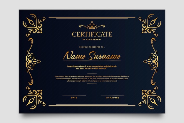 Certificato ornamentale sfumato