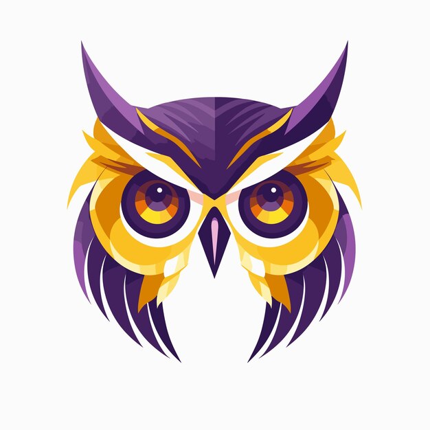 Gradient owl logo design yellow and purple logo template