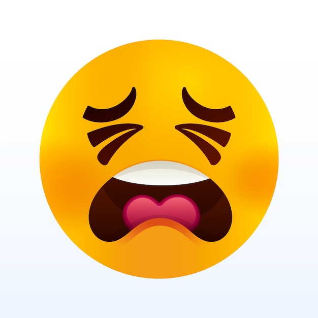 Vettore illustrazione dell'emoji del dolore gradiente