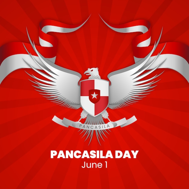 벡터 그라디언트 pancasila 하루 그림