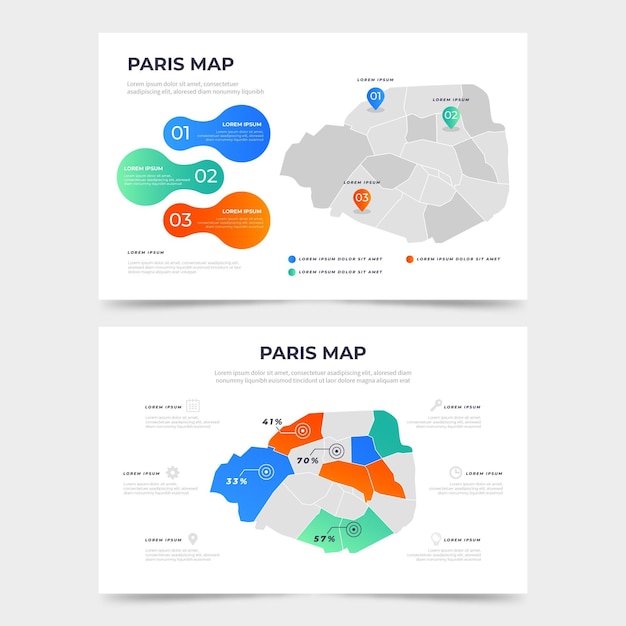 Vettore statistiche mappa gradiente parigi