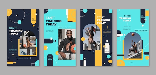 Vector gradient personal trainer instagram stories