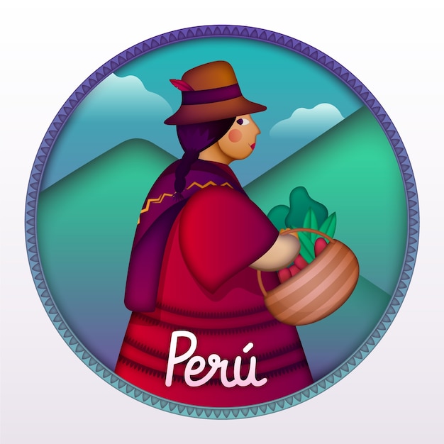 Gradient peru illustration