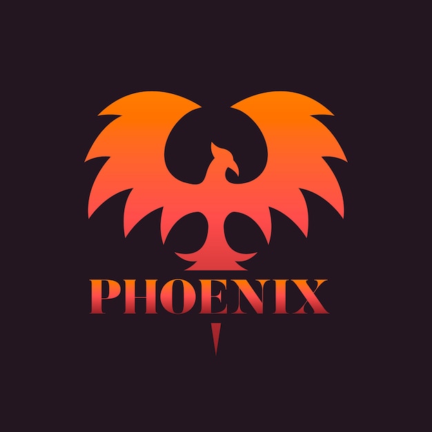 Vector gradient phoenix logo template