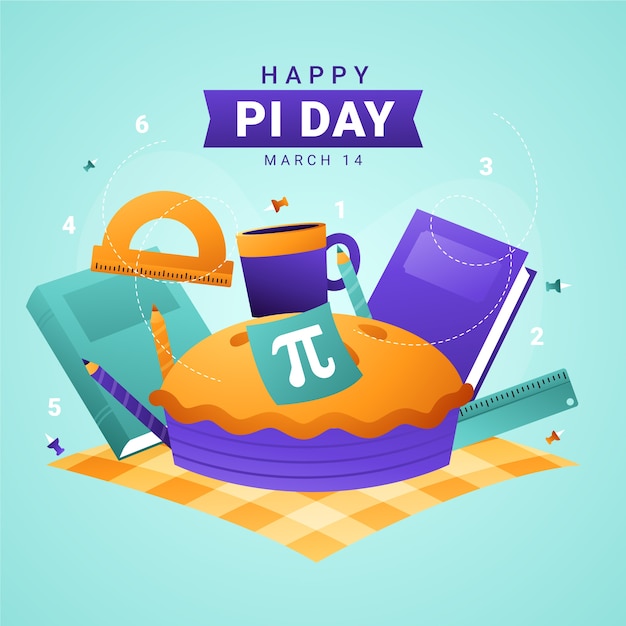 Gradient pi day illustration