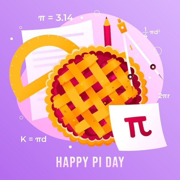 Vector gradient pi day illustration