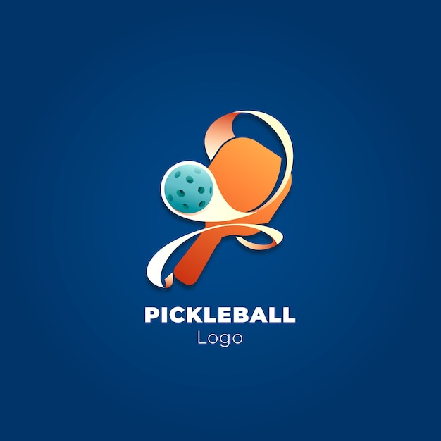 Gradient pickleball logo design