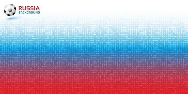 Gradient pixel digital red blue horizontal background. russia flag colors. vector.