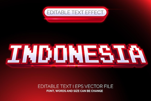 Effetto del testo della bandiera dell'indonesia del pixel del gradiente