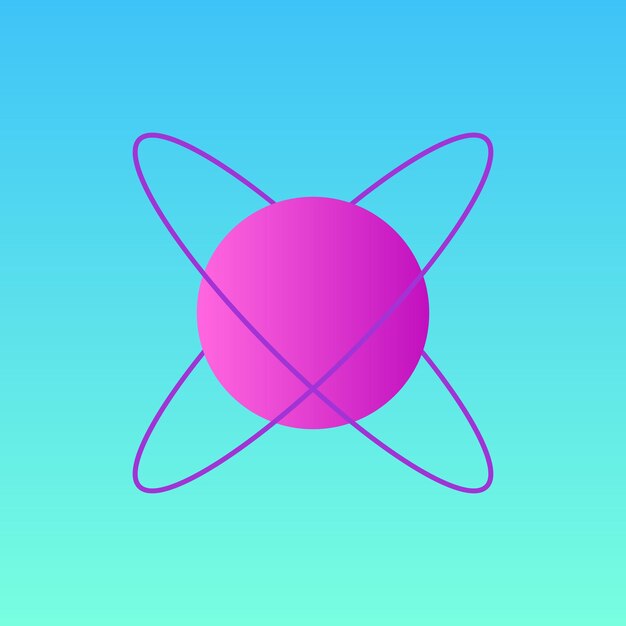 グラデーション プラネット スペース コスモス グローブ球原子分子天文学要素ラベル アイコン パターン