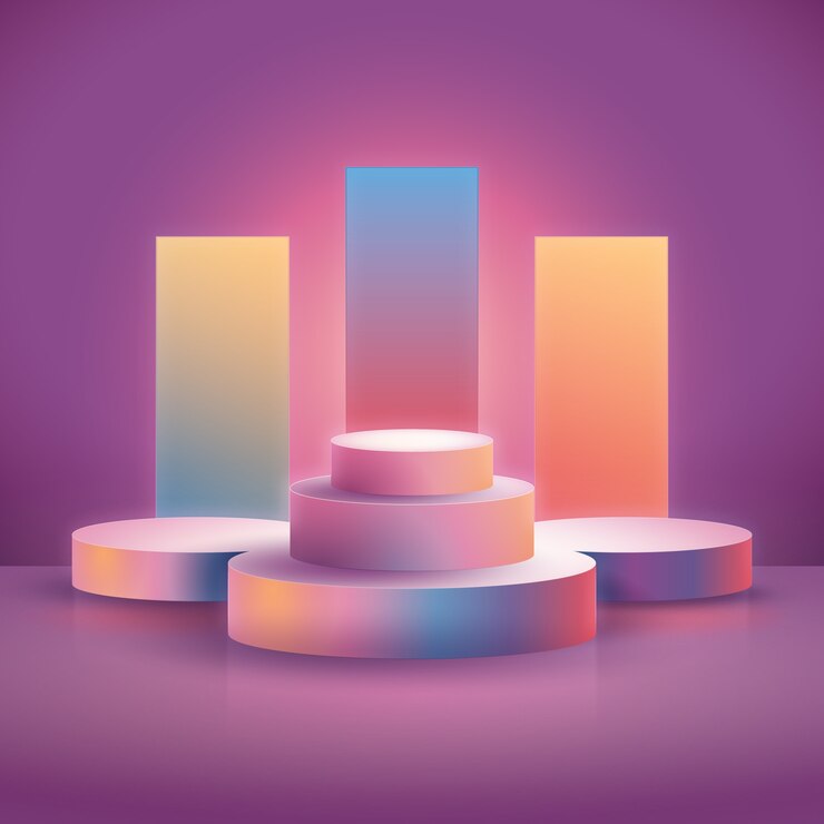 Vector gradient podium illustration