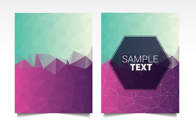 Vector gradient polygonal covers design. minimal geometric pattern