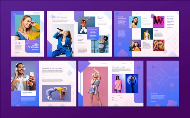 Gradient portfolio template design