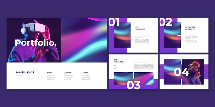 Vector gradient portfolio templates