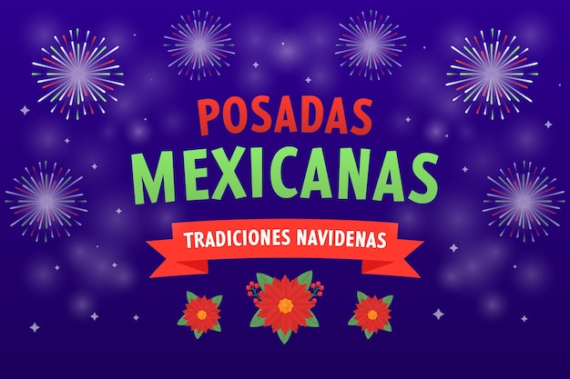 Gradiënt posadas mexicanas achtergrond illustratie