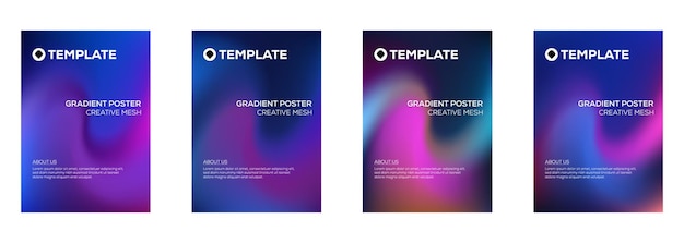 Gradiënt Poster Templates Creatief Mesh Design voor Branding