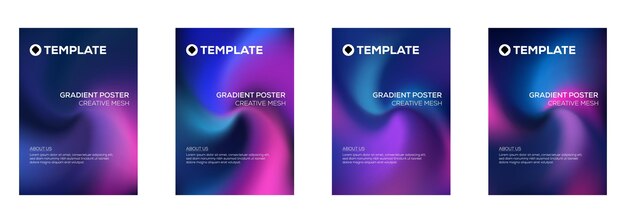 Gradiënt Poster Templates Creatieve Mesh Design Set