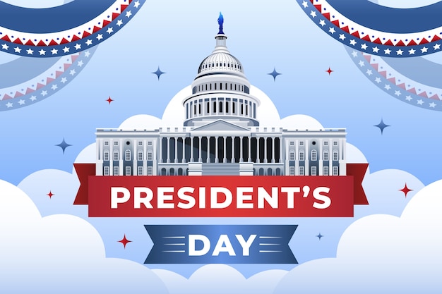 Vector gradient presidents day background