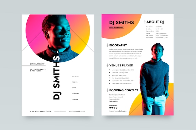 Gradient press kit template