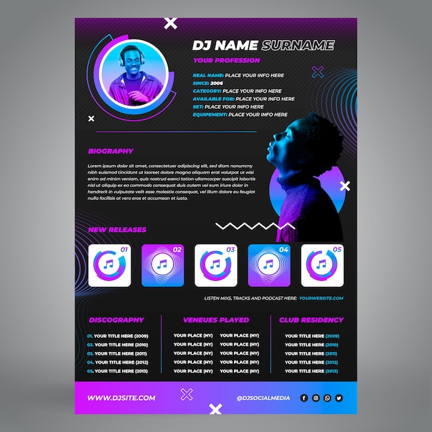 Gradient press kit template