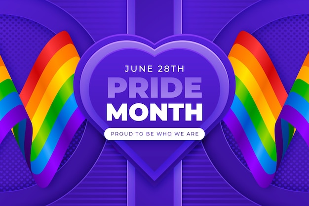 Vector gradient pride month background