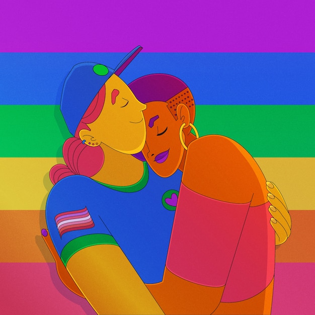 Vector gradient pride month lgbt illustration