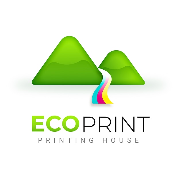 Vector gradient printing house logo template