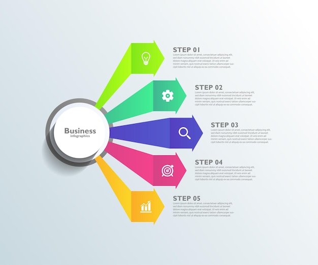 Gradient process infographic business template