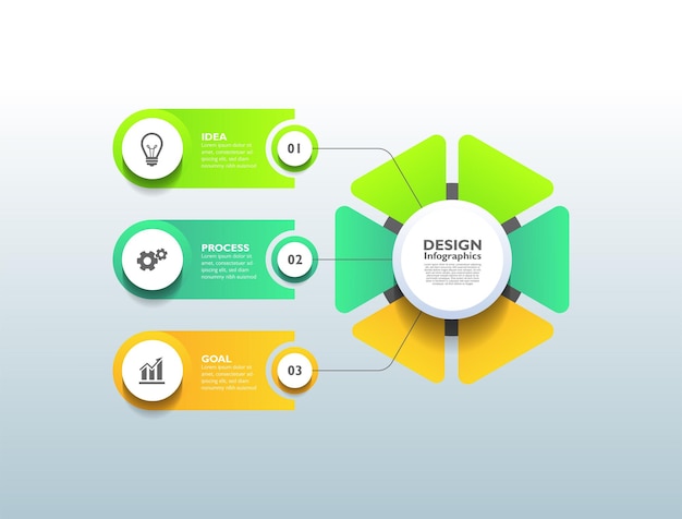 Progettazione del modello di infografica processo gradiente