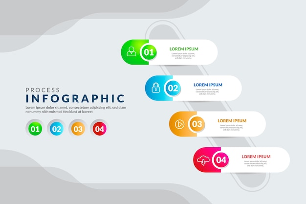 Infografica di processo gradiente