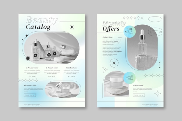 벡터 그라데이션 제품 카탈로그 브로셔 템플릿