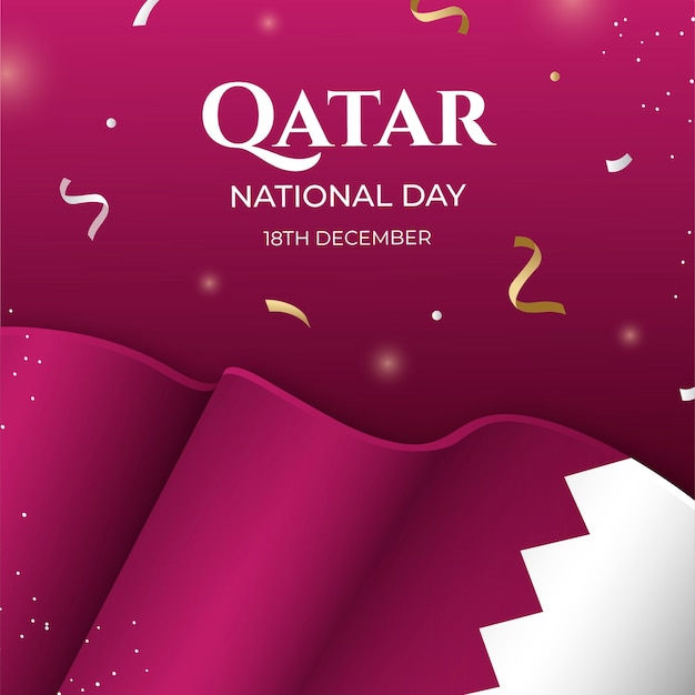 Vector gradient qatar national day illustration