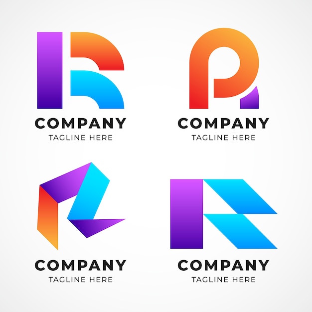 Gradient r logos collection
