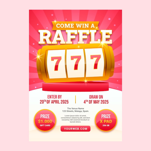 Vector gradient raffle flyer template