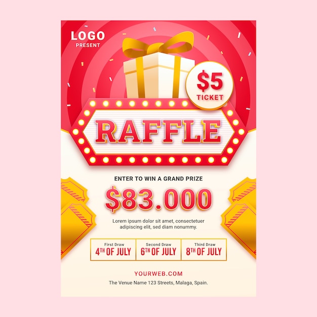 Vector gradient raffle flyer template