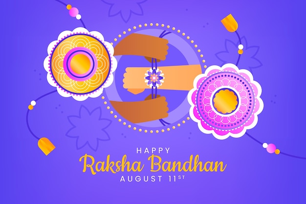 Vettore illustrazione gradiente raksha bandhan