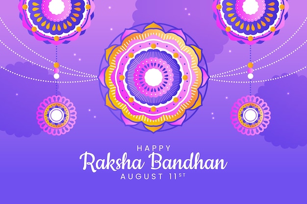 Vettore illustrazione gradiente raksha bandhan