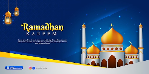 Gradiënt ramadan horizontale banner