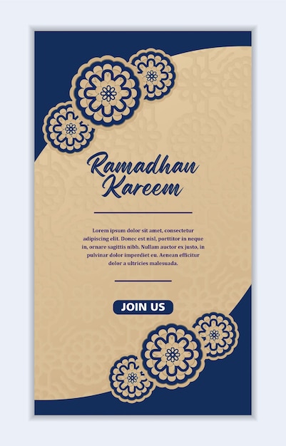 Gradient Ramadan IG verhaal met islamitische patronen