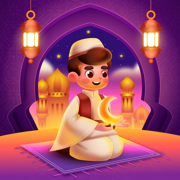 Gradient ramadan illustration